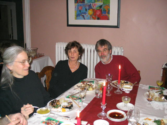 Belinda enjoying Bright Orange Soup.  Sandra and Roy are just getting started.
